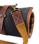 Black Malaga Canvas Knife Roll with Shoulder Strap - Image 3