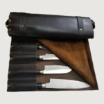 Brown Leather Knife Roll for Culinary Kits - Image 2
