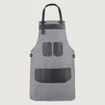 The Oxfordshire Grey Canvas Apron With Black Pocket Apron - Image 2