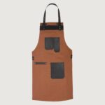 The Norfolk Leather Brown Canvas Butcher Apron - Image 2