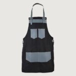 The Kent Black Canvas and Grey Leather Pocket Apron - Image 2
