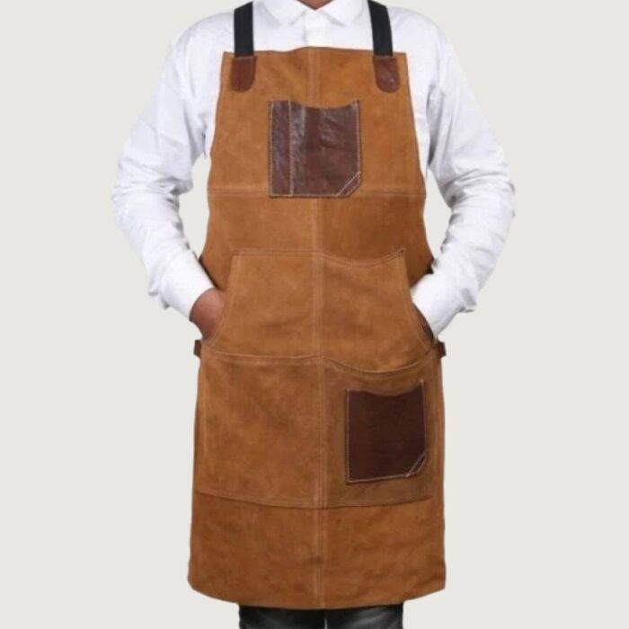 Arucas Suede Apron - Caramel Brown - Image 4