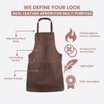 The Northumberland Dark Brown Leather Apron - Image 4