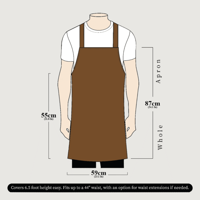 The Dorset Dark Brown Full Grain Leather Apron - Image 3