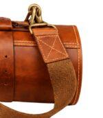 Vicenza Heritage Brown Leather Knife Roll with Shoulder Strap - Image 4