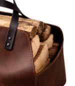 Heavy Duty Leather Crest Log Carrier with Comfort-Fit Handles - Image 4