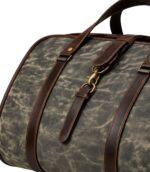 Waxed Canvas & Leather Firewood Log Bag - Image 4