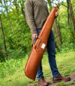 Leather Rifle & Shotgun Case with Exterior Zipper Pocket - Image 4