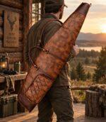 Full-Grain Leather Rifle Case | Premium Padded Hunting Sleeve - Image 4
