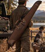 Premium Leather Scoped Rifle Case - 49 Padded Hunting Sleeve - Image 4