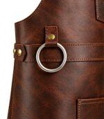 Artisan Dark Brown Full Grain Leather Apron - Image 4