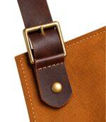 Arucas Saddle Suede Apron - Caramel Brown - Image 4