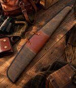 Saddle Leather Shotgun Case - Handcrafted Padded Hunting Sleeve - Image 4