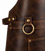 Front Pockets Yorkshire Full Grain Dark Brown Apron - Image 4