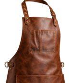 Front Pockets Yorkshire Full Grain Tan Brown Apron - Image 4