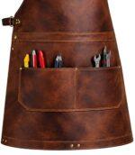 The Devon Brown Full Grain Leather Crossbody Apron - Image 4