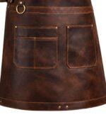 The Dorset Dark Brown Full Grain Leather Apron - Image 4