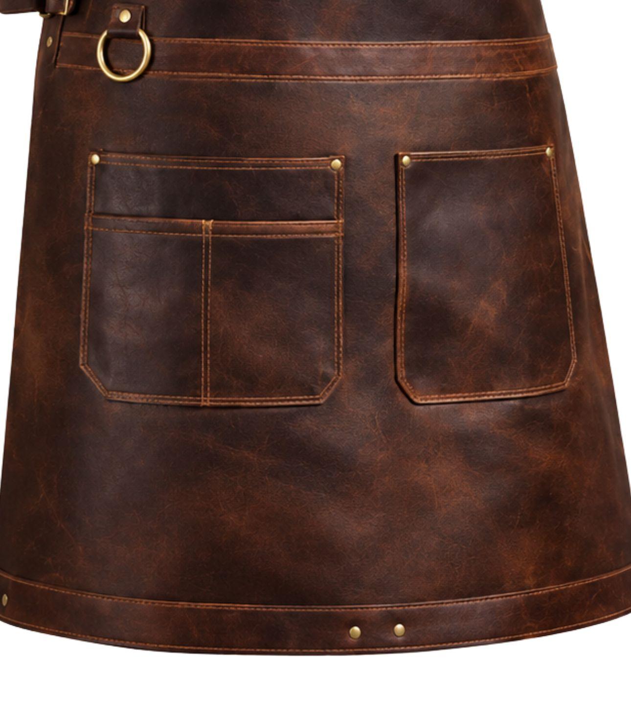 The Dorset Dark Brown Full Grain Leather Apron - Image 4