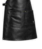 The Double Pocket Leather Apron - Black - Image 4