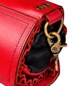 Black and Red Two-Tone Leather Chef Knife Roll - Image 4