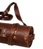 Elegant Burgundy Chef Knife Leather Roll - Image 4