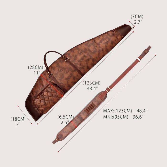 Leather Rifle Case with Ammo Holder & Shoulder Strap - Image 5
