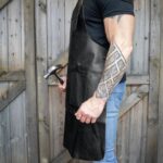 Double Pocket Leather Apron - Black - Image 4