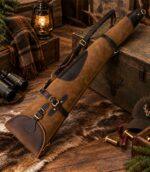 Vintage Distressed Leather Shotgun Slip Case - Padded Design - Image 5