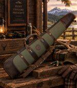 Canvas & Leather Scoped Takedown Rifle Case - Padded Hunting Sleeve - Image 5