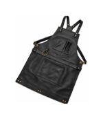 Front Pockets Yorkshire Full Grain Black Apron - Image 5