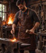 Front Pockets Yorkshire Full Grain Dark Brown Apron - Image 5