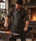 Otto Angelino Top Grain Black Leather Apron - Image 5