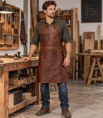 The Northumberland Dark Brown Leather Apron - Image 5