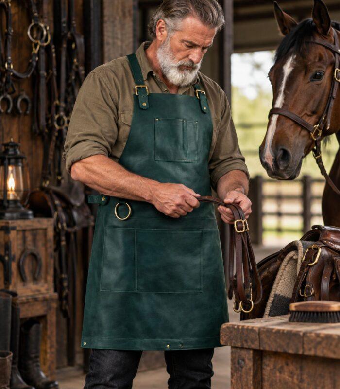The Riding of Yorkshire Full Grain Green Apron