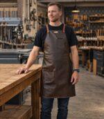 Classic 2 Pockets Leather Apron - Image 6