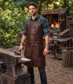 Classic Dark Brown Leather Apron - Image 6