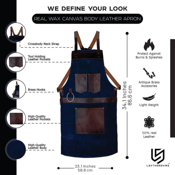 The Wiltshire Waxed Canvas handmade Apron - Image 4