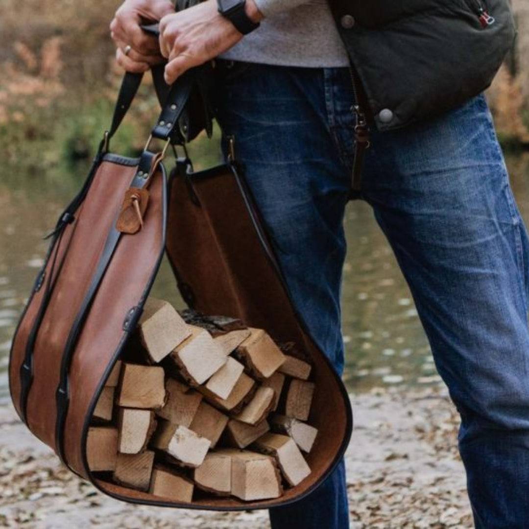 Artboard_124_a8f5a1e0-af0e-452b-9eb3-fb5e309ca08f.jpg Gift for Home- Leather Log Carrier - Image 1