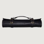 Midnight Black Leather Knife Roll - Image 3