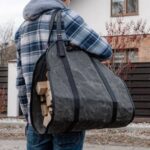 Greyish Wood Carrier With Black Strips - Image 3