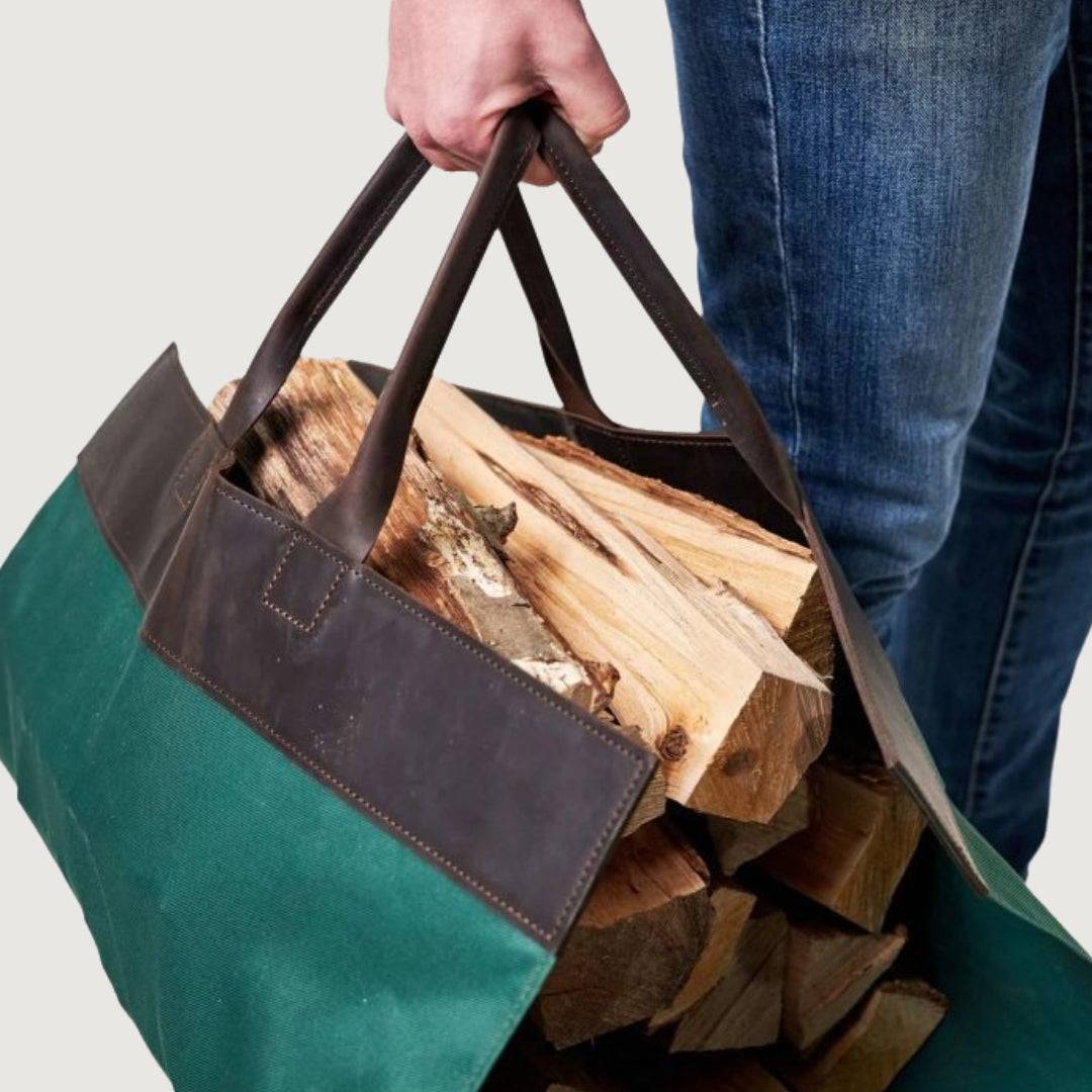 Artboard_1_0d459081-b96e-4c3d-ba36-130ef2b24aa4.jpg Large Leather Canvas Wood Carrying Bag - Image 1