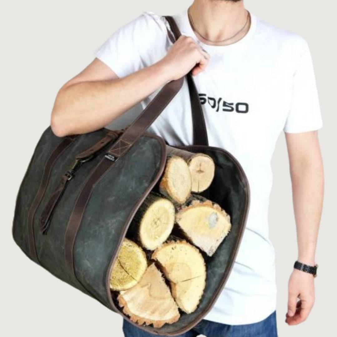 Artboard_1_4e7b20de-1a47-480c-bbb1-c083c7ff6de8.jpg Waxed Canvas Wood Carrier - Image 1