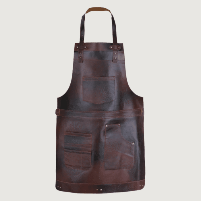 The Dorset Dark Brown Full Grain Leather Apron - Image 2