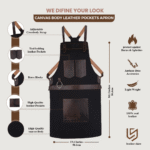 The Cornwall Black Canvas Crossbody Apron - Image 3