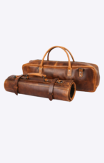 Brown Heritage Leather Knife Roll With Soft Padded