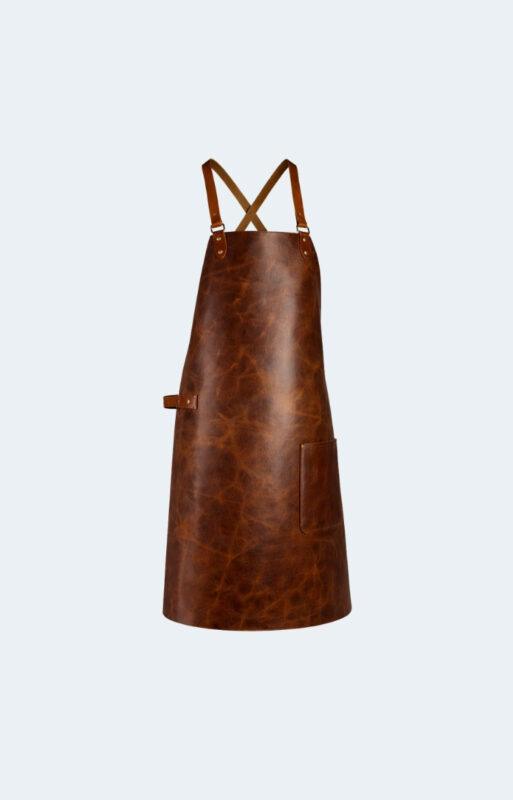 Classic Dark Brown Leather Apron