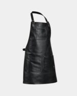 Double Pocket Leather Apron - Black