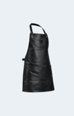 The Double Pocket Leather Apron - Black