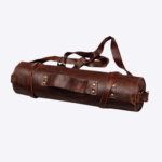 Elegant Burgundy Chef Knife Leather Roll