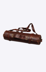 Elegant Burgundy Chef Knife leather Roll